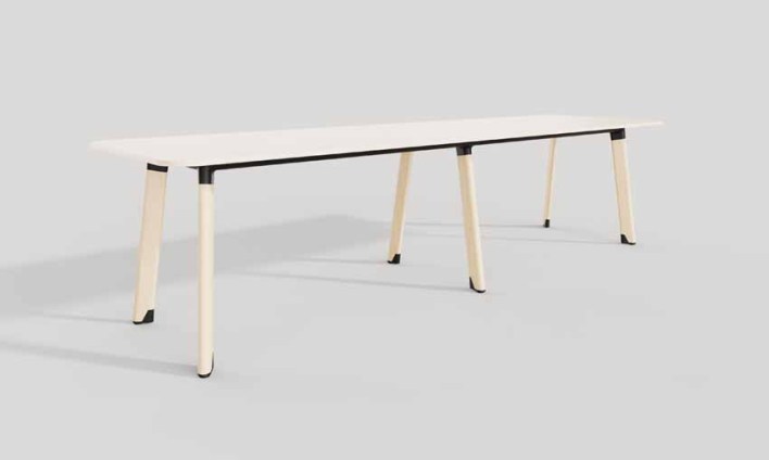 Diva 1050mm 6 Leg Narrow_4200x1200mm_Ash Timber_Noir